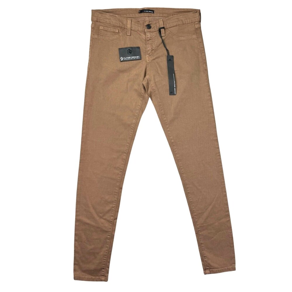 Flying Monkey Jeans Womens 9 Brown Skinny Mid Rise Casual Pants Ankle Preppy NWT